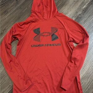 Under Armour Crimson Pullover with Black Logo T shirt style hoodie YM